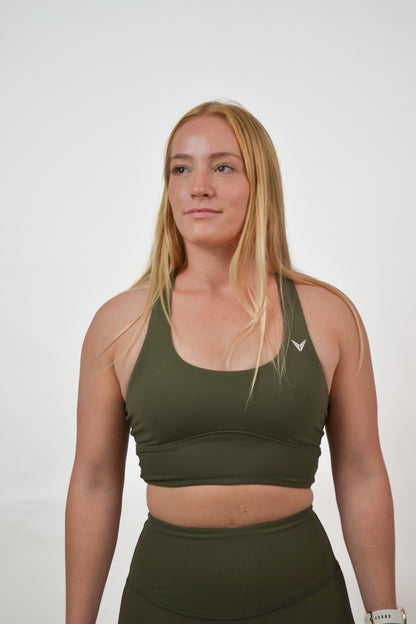 Sport-bh öppen rygg - Olivgrön