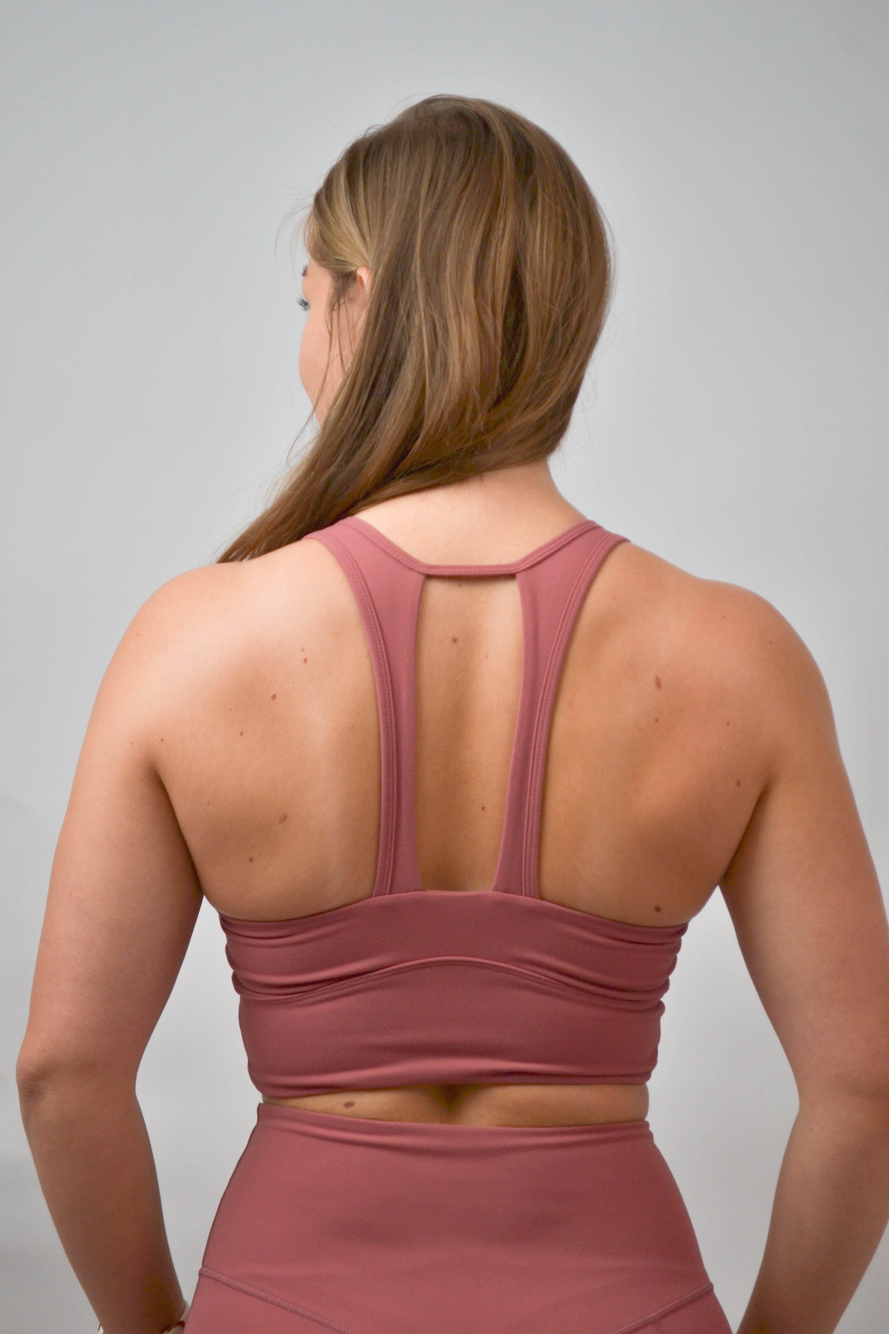 Sports BH åben ryg - Dusty Pink